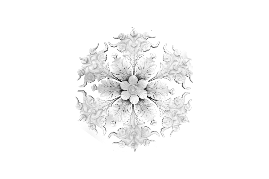 Deckenrosette Ornament 112x112cm Gips - OREC-R 102