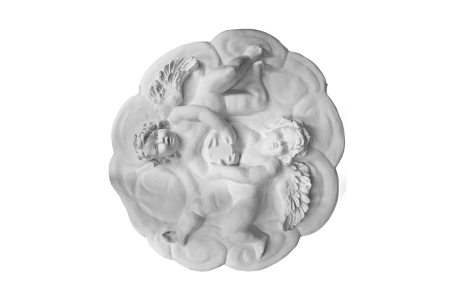 Deckenrosette Ornament 82x82cm Gips - OREngelrosette