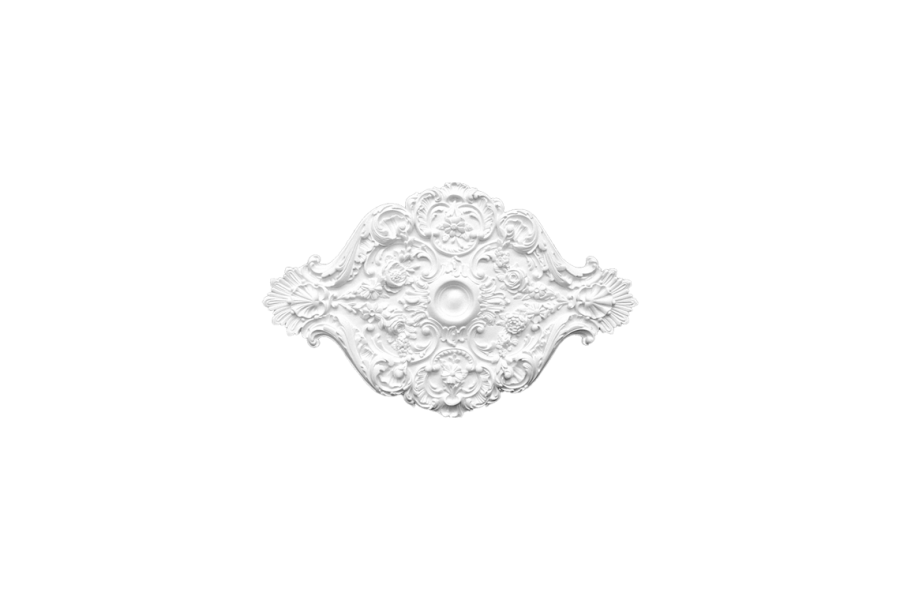 Deckenrosette Ornament 86x55cm Gips - ORR10