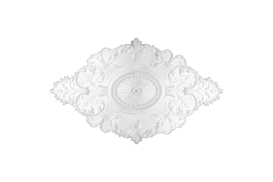 Deckenrosette Ornament 181x110cm Gips - ORR100
