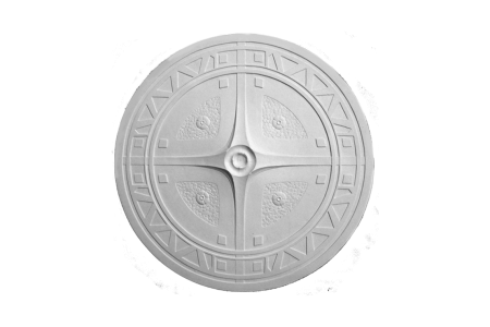 Deckenrosette Ornament 81x81cm Gips - ORR122