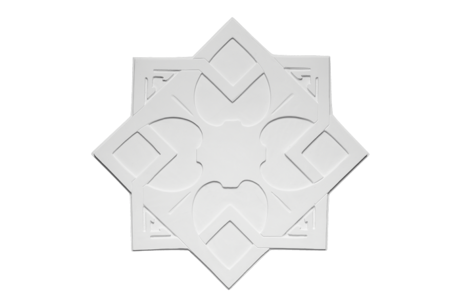 Deckenrosette Ornament 82x82cm Gips - ORR135