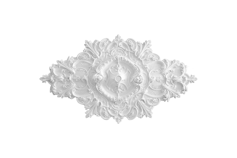 Deckenrosette Ornament 194x108cm Gips - ORR200