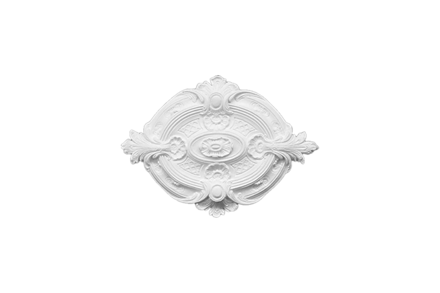 Deckenrosette Ornament 54x39cm Gips - ORR31