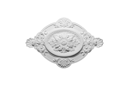 Deckenrosette Ornament 64x42cm Gips - ORR43B