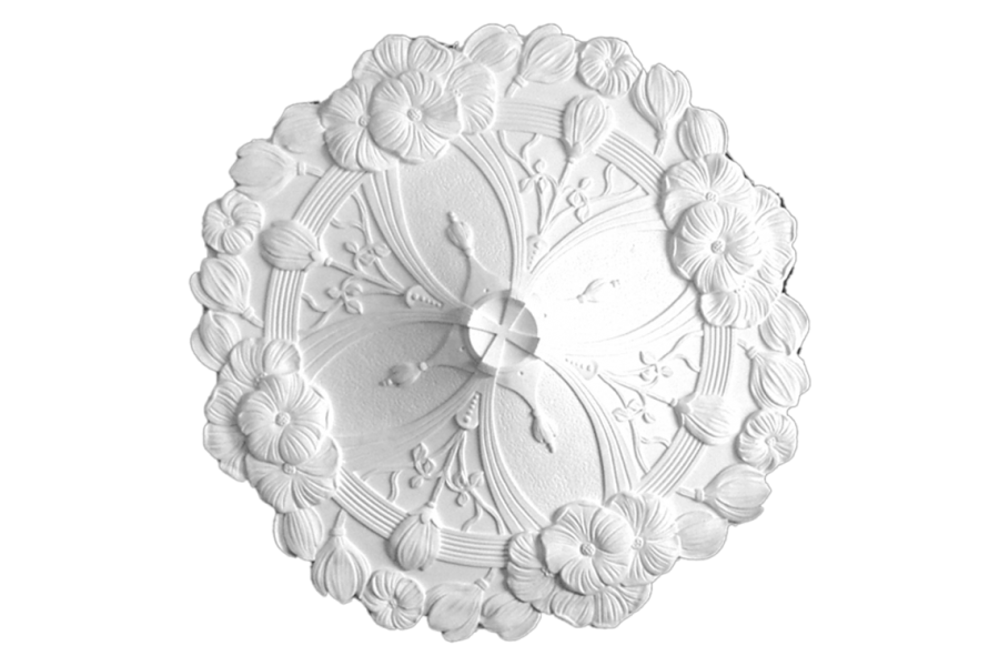 Deckenrosette Ornament 82x82cm Gips - ORR73