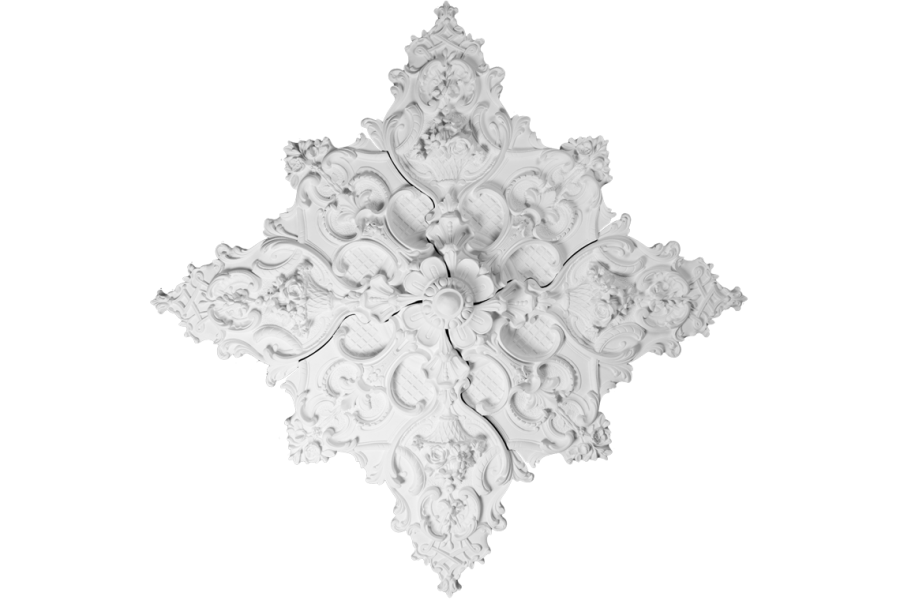 Deckenrosette Ornament 180x180cm Gips - ORR800
