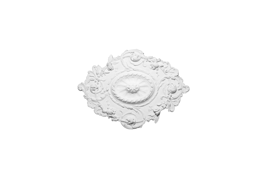 Deckenrosette Ornament 85x61cm Gips - ORRP21