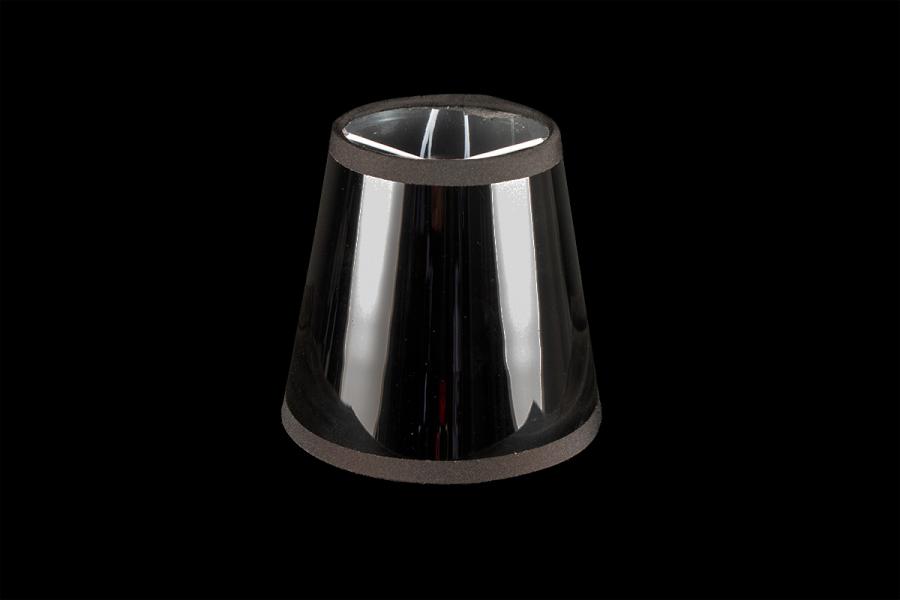 Lampenschirm/Stoffschirm spiegel Schwarz Silber 12cm 