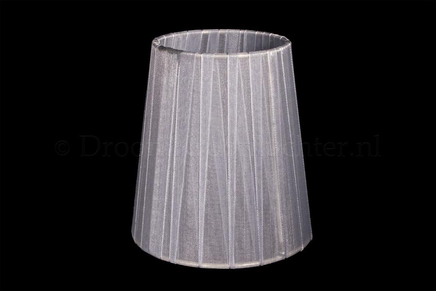 Lampenschirm/Stoffschirm organza Silber dubbel gestoffeerd 