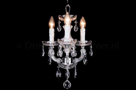 Kristall Kronleuchter Maria Theresa 3 flammig mini (chrom) - Ø30cm