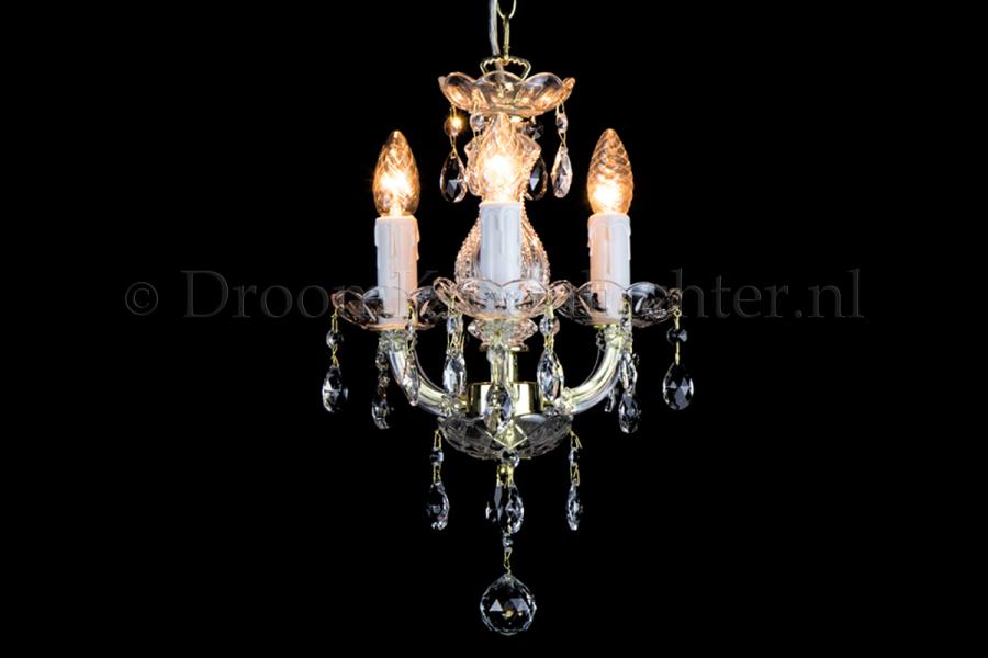 Kronleuchter Maria Theresa 3 flammig mini Gold - Ø30cm