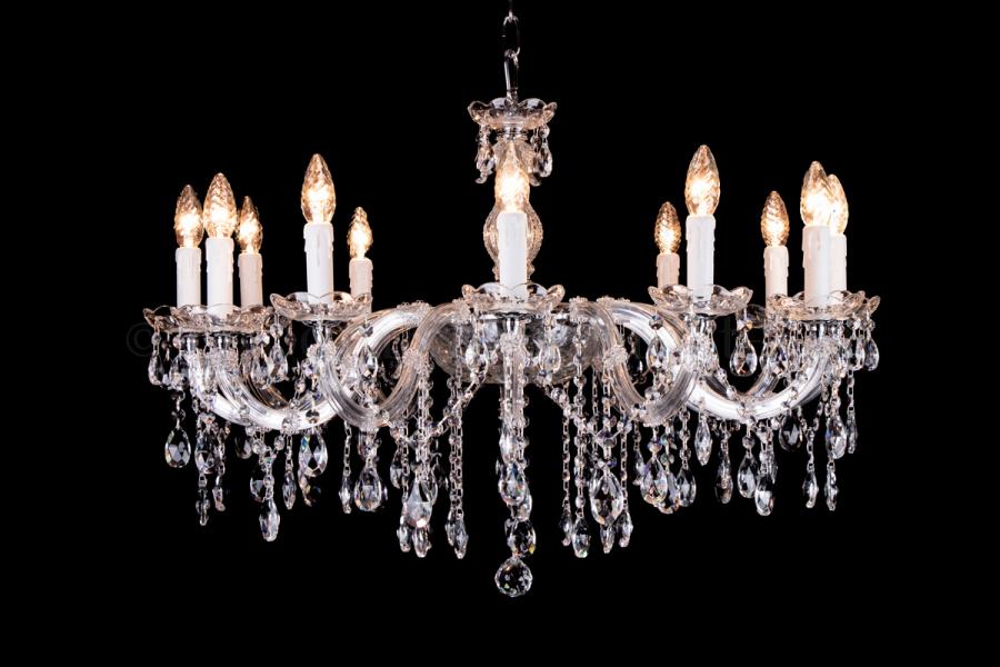 Kristall Kronleuchter Maria Theresa 12 flammig (chrom)