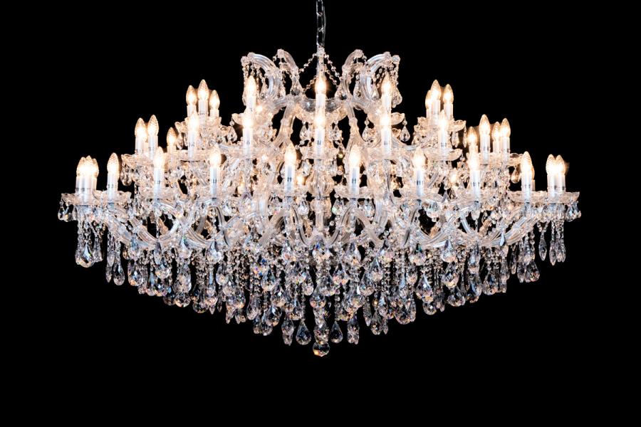 Kristall Kronleuchter Maria Theresa 54  flammig Breites Modell (170cm/Chrom)