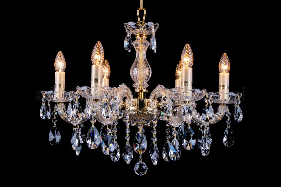 Deluxe Kristall Kronleuchter Maria Theresa 6 flammig (Ø60cm/gold)