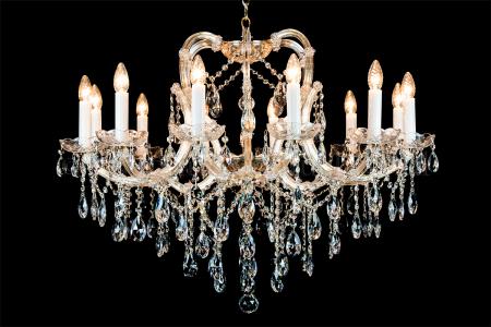 Kristall Kronleuchter Elizabeth 12 armig/flammig 95cm (gold)