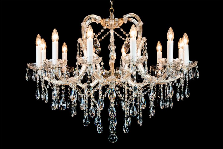 Kristall Kronleuchter Elizabeth 12 armig/flammig 95cm (gold)