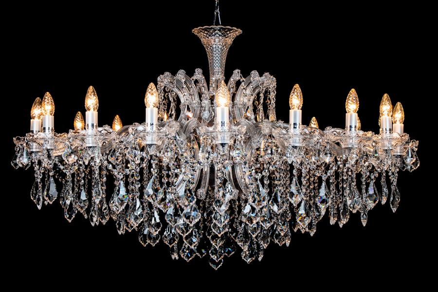 Kristall Kronleuchter Josephine 18 armig/flammig 120cm (chrom)
