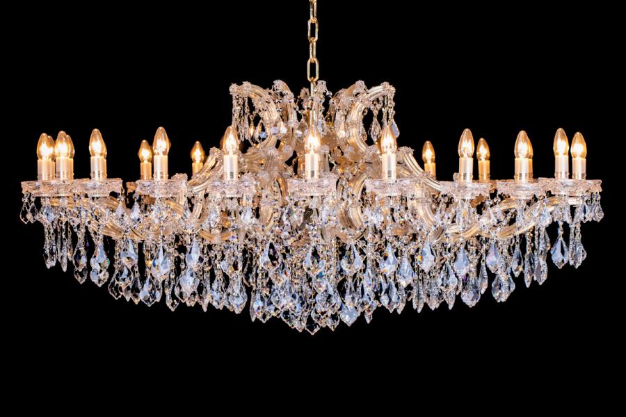 Kristall Kronleuchter Josephine 24 armig/flammig 150cm (gold)