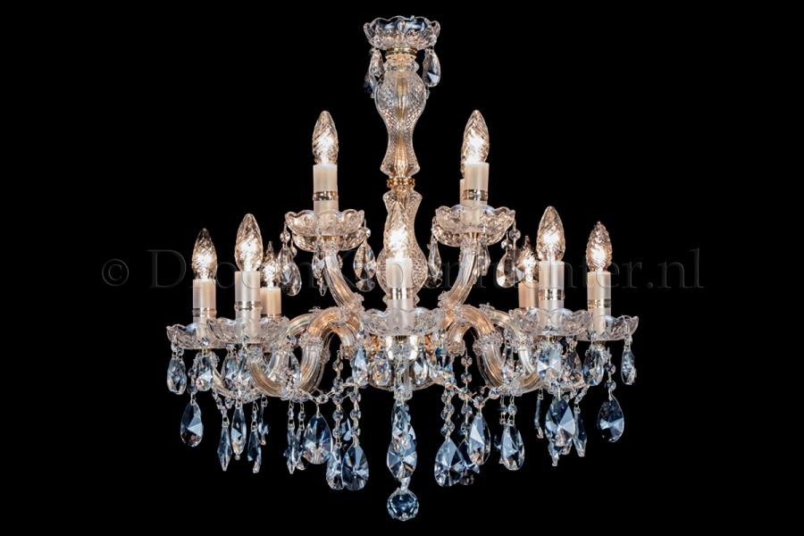 Deluxe Kristall Kronleuchter Maria Theresa 8+4 flammig (Ø60cm/gold)