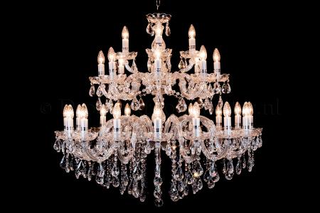 Deluxe Kristall Kronleuchter Maria Theresa 28 flammig (Ø95cm/chrom)