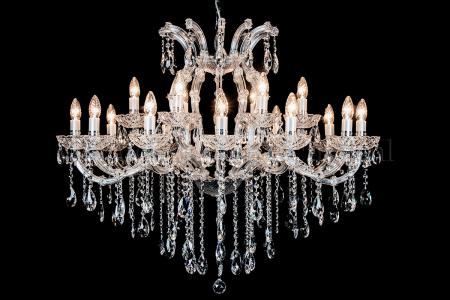 Deluxe Kristall Kronleuchter Maria Theresa Oval 18 flammig (100cm x 80cm/chrom)