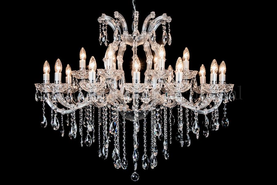 Deluxe Kristall Kronleuchter Maria Theresa Oval 18 flammig (100cm x 80cm/chrom)
