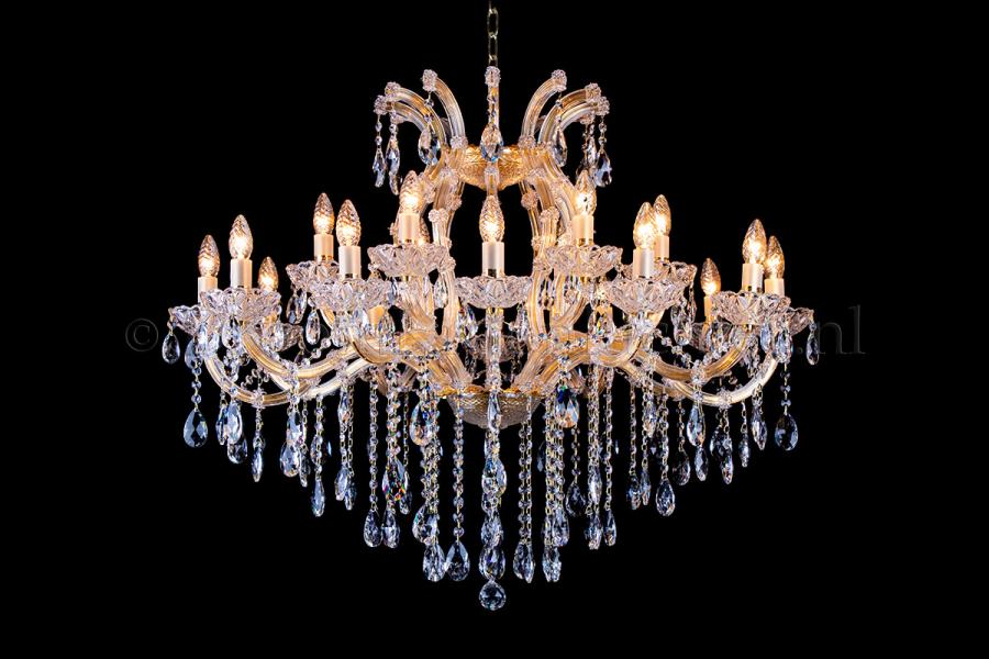 Deluxe Kristall Kronleuchter Maria Theresa Oval 18 flammig (100cm x 80cm/gold)