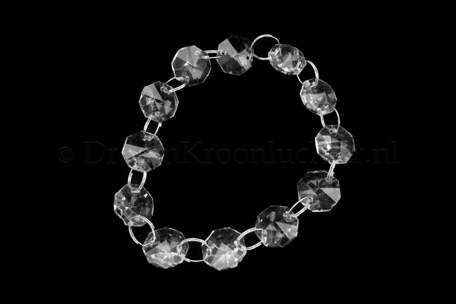 Kristallperle Achteck 14mm mit Ring Kristallperle Achteck 14mm mit Ring