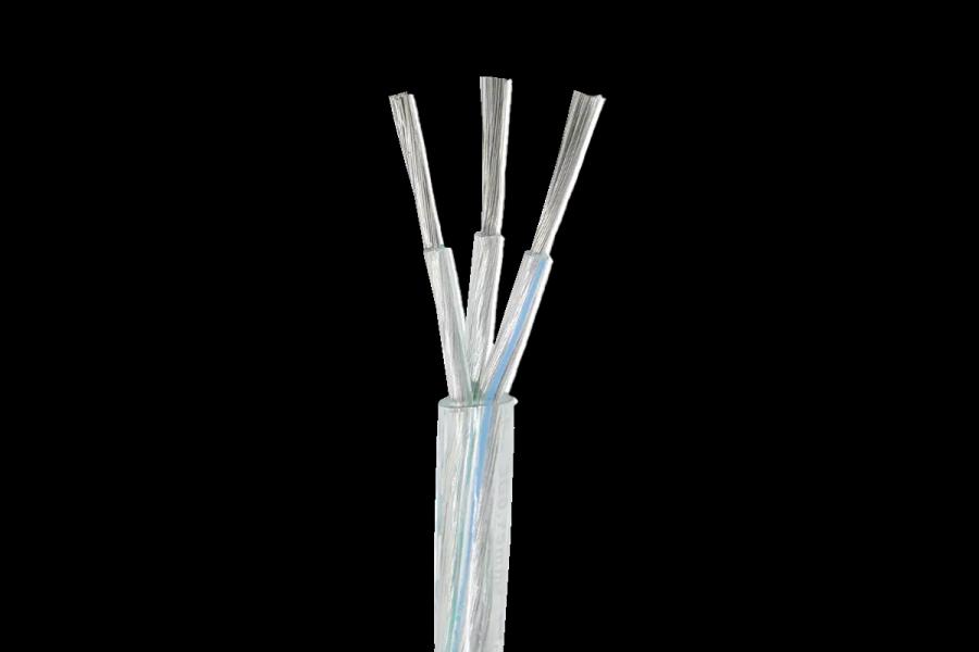 Kabel Transparent 3-adrig Rund Doppelt isoliert - 3 x 0,75mm² Kabel Transparent 3-adrig Rund Doppelt isoliert - 3 x 0,75mm²