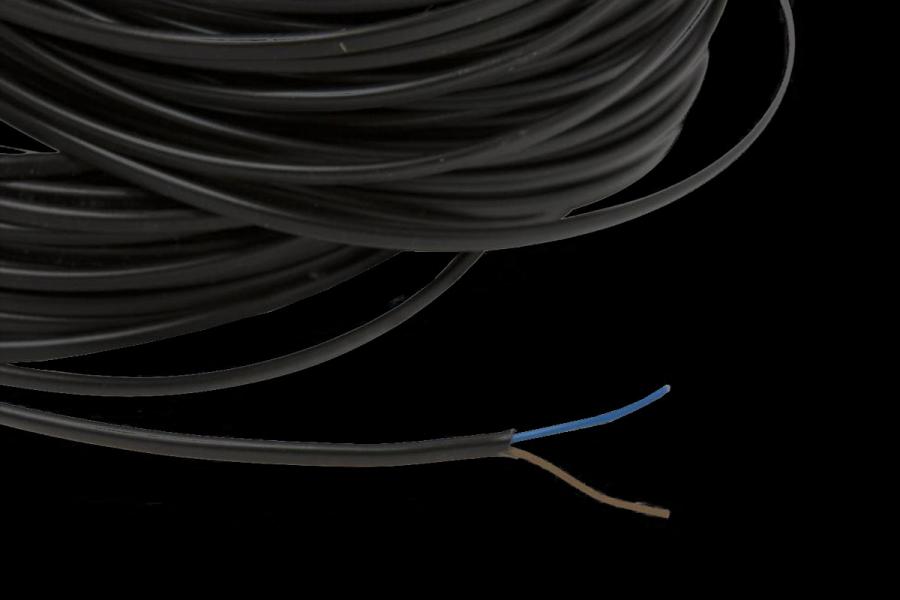  Kabel Schwartz 2-adrig Eben Doppelt isoliert - 2 x 0,75mm²