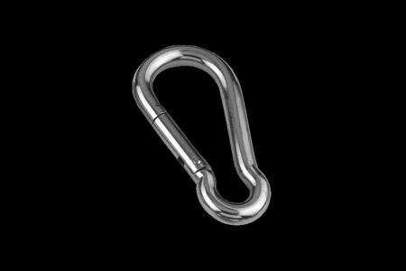 Karabinerhaken Metall Chrom mit Schnapperverschluss