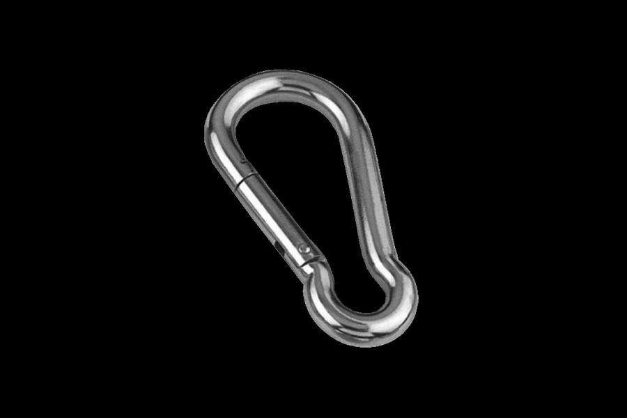Karabinerhaken Metall Chrom mit Schnapperverschluss