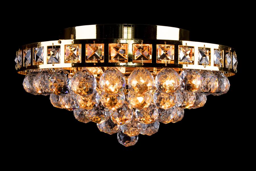 Deckenleuchte Amanda 4 flammig Gold Kristall - Ø40cm