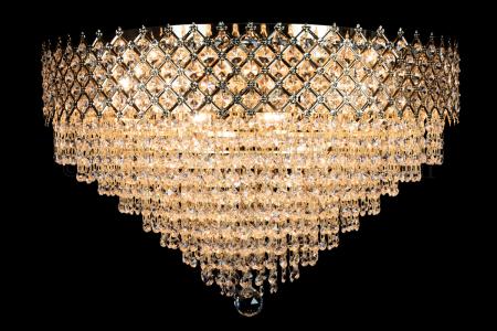 Deckeneleuchte Amy 9 flammig Gold Kristall - Ø60cm Deckeneleuchte Amy 9 flammig Gold Kristall - Ø60cm