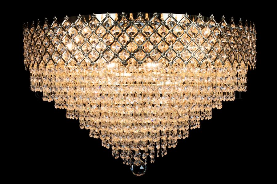 Deckeneleuchte Amy 9 flammig Gold Kristall - Ø60cm