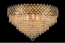 Deckeneleuchte Amy 9 flammig Bronze Kristall - Ø60cm