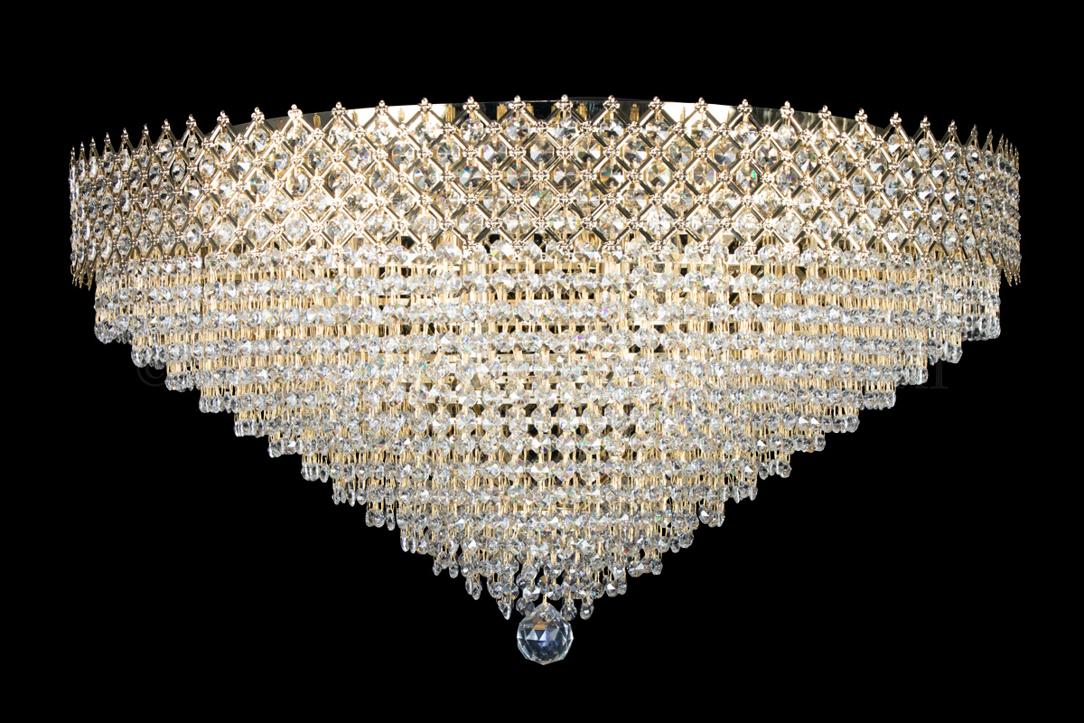 Deckeneleuchte Amy 12 flammig Gold Kristall - Ø80cm Deckeneleuchte Amy 12 flammig Gold Kristall - Ø80cm