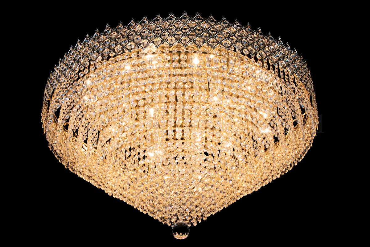 Deckeneleuchte Amy 12 flammig Gold Kristall - Ø80cm Deckeneleuchte Amy 12 flammig Gold Kristall - Ø80cm