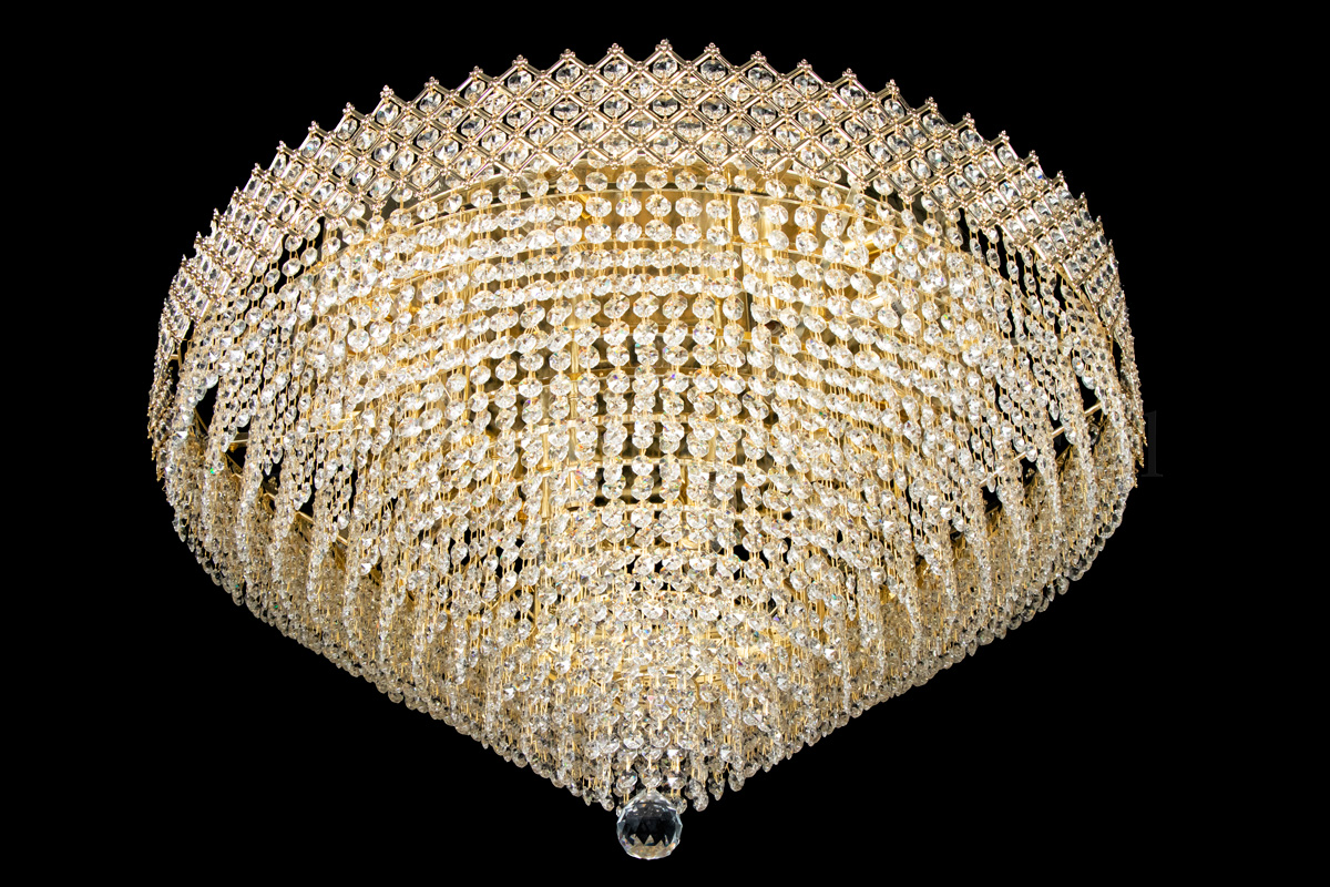 Deckeneleuchte Amy 12 flammig Gold Kristall - Ø80cm Deckeneleuchte Amy 12 flammig Gold Kristall - Ø80cm