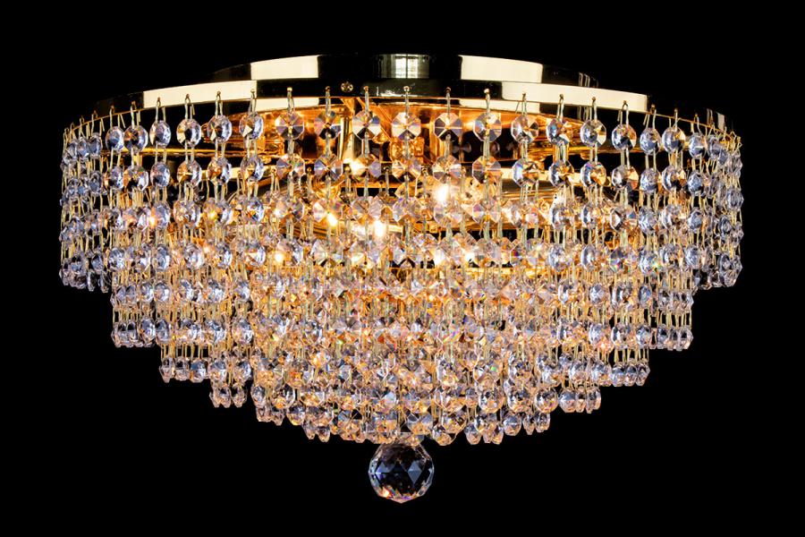 Deckenleuchte Livia 4 flammig Gold Kristall - Ø40cm