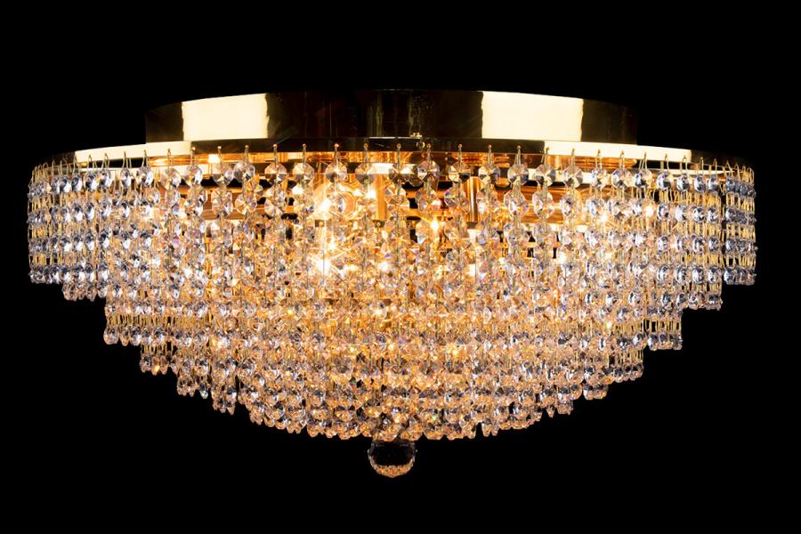 Deckenleuchte Livia 8 flammig Gold Kristall - 60cm Deckenleuchte Livia 8 flammig Gold Kristall - 60cm