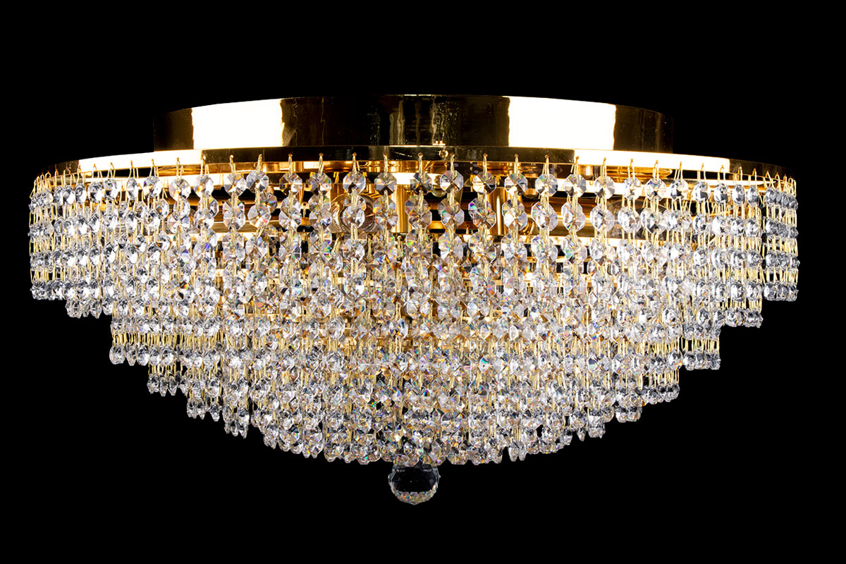 Deckenleuchte Livia 8 flammig Gold Kristall - 60cm Deckenleuchte Livia 8 flammig Gold Kristall - 60cm