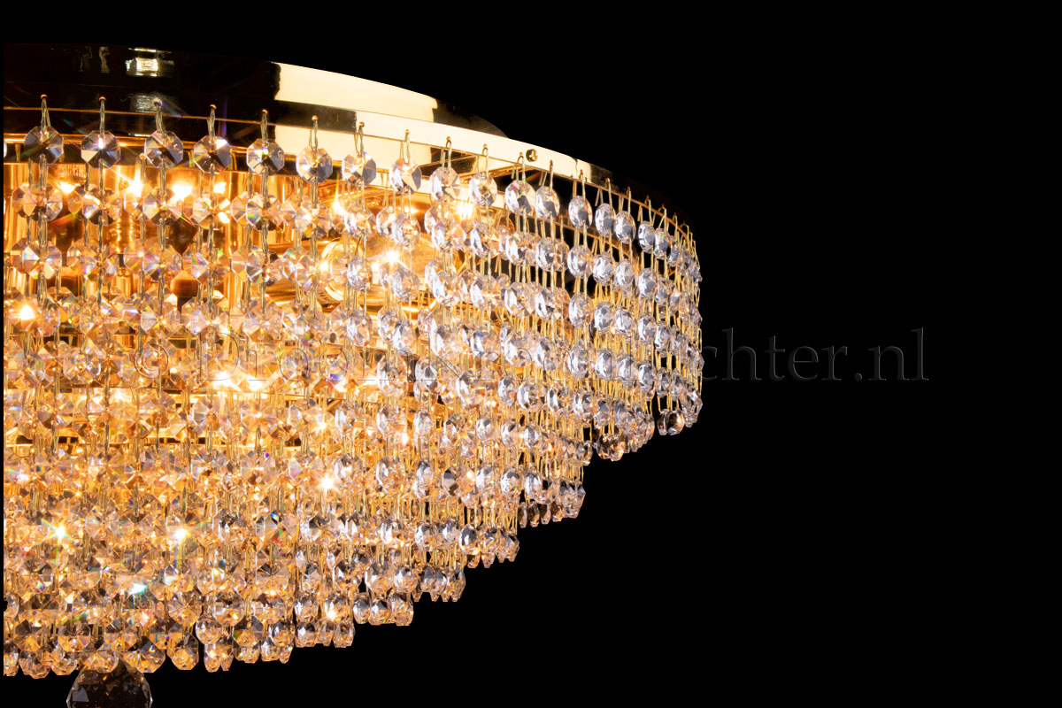 Deckenleuchte Livia 8 flammig Gold Kristall - 60cm Deckenleuchte Livia 8 flammig Gold Kristall - 60cm