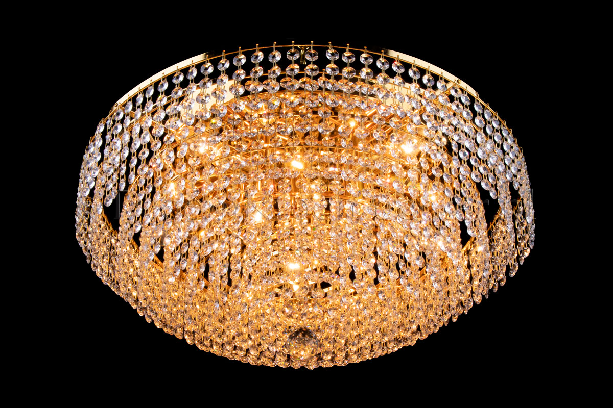 Deckenleuchte Livia 8 flammig Gold Kristall - 60cm Deckenleuchte Livia 8 flammig Gold Kristall - 60cm