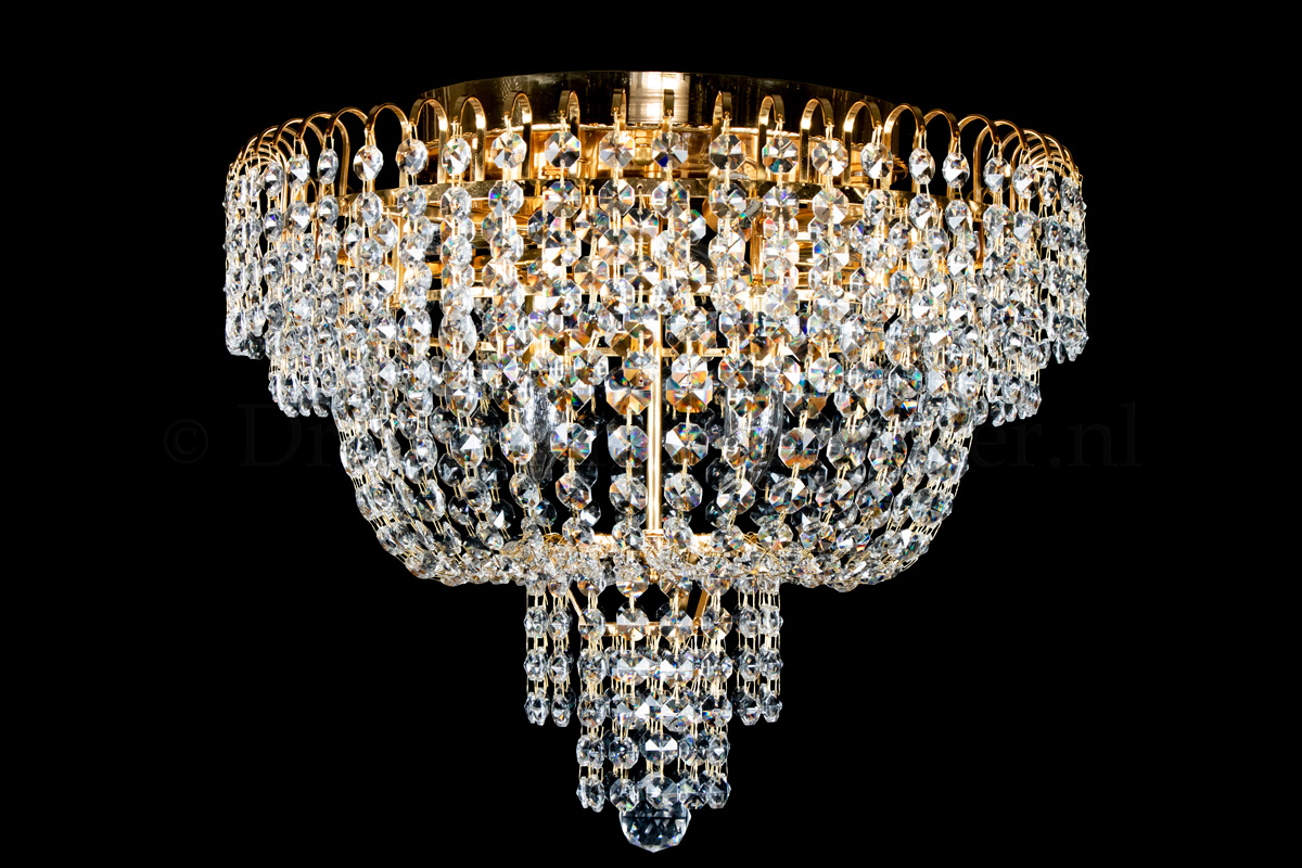 Deckenleuchte Salle 6 flammig Gold Kristall - Ø50cm Deckenleuchte Salle 6 flammig Gold Kristall - Ø50cm