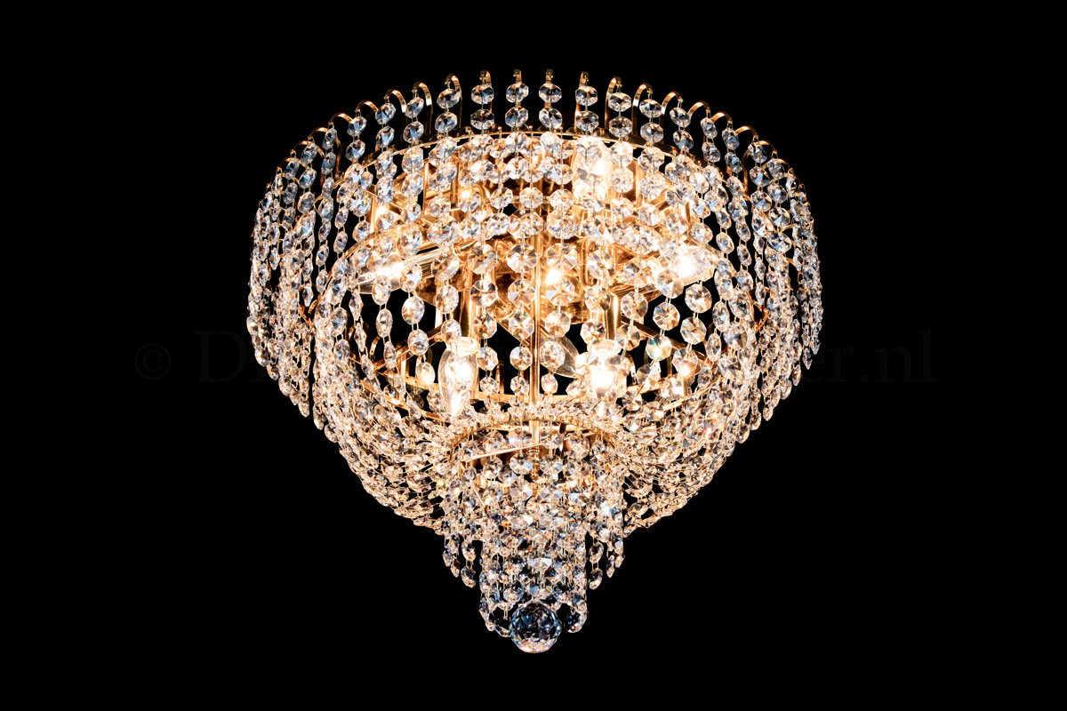 Deckenleuchte Salle 6 flammig Gold Kristall - Ø50cm Deckenleuchte Salle 6 flammig Gold Kristall - Ø50cm