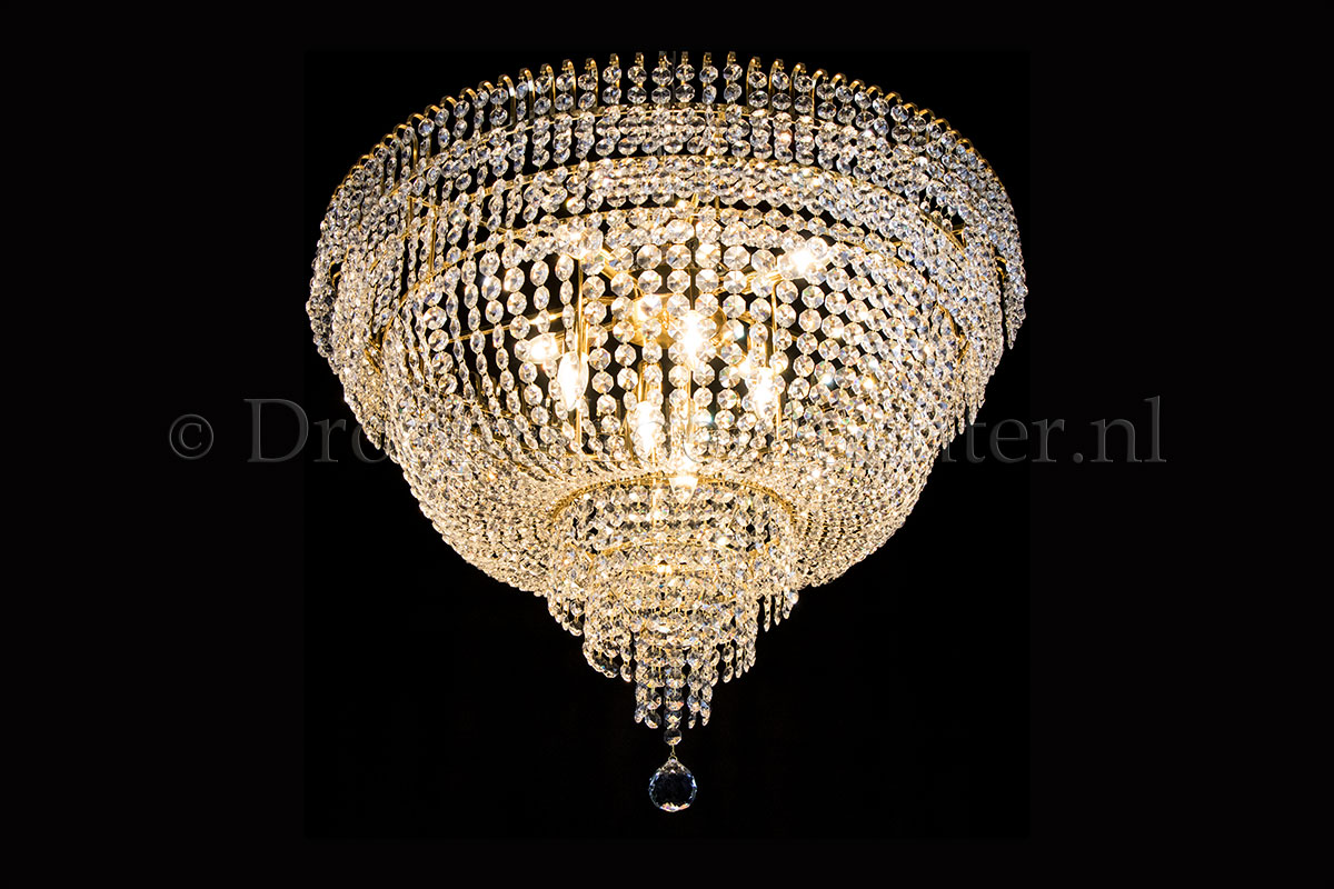Deckenleuchte Salle 9 flammig Gold Kristall Deckenleuchte Salle 9 flammig Gold Kristall