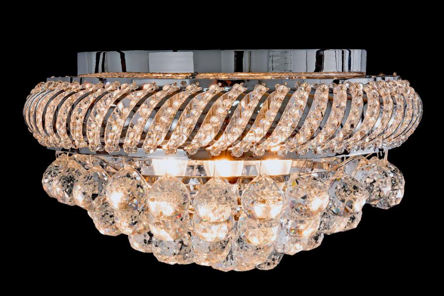 Deckenleuchte Pallanda 6 flammig Chrom Kristall - 40cm