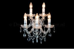 Kristall Wandleuchte Maria Theresa 5-flammig (Kristall/Chrom) - C-Bogen